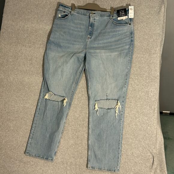 Abercrombie and fitch the 90s straight jeans curve love 36 22L NWT - Picture 1 of 10